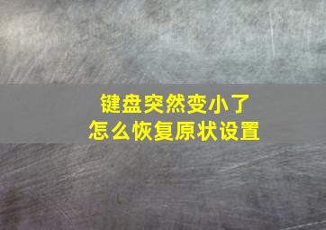 键盘突然变小了怎么恢复原状设置