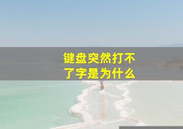 键盘突然打不了字是为什么