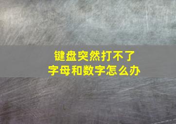 键盘突然打不了字母和数字怎么办