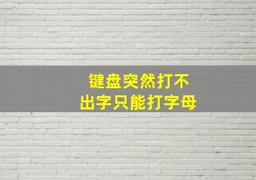 键盘突然打不出字只能打字母