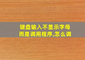 键盘输入不显示字母而是调用程序,怎么调