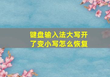 键盘输入法大写开了变小写怎么恢复