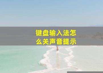 键盘输入法怎么关声音提示