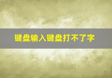 键盘输入键盘打不了字