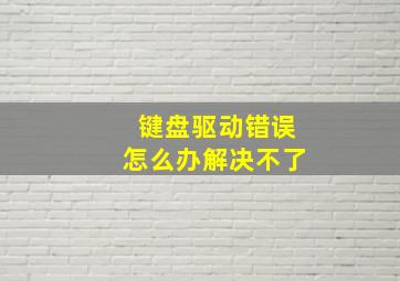 键盘驱动错误怎么办解决不了