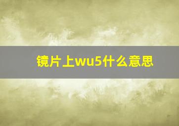 镜片上wu5什么意思