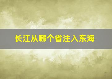 长江从哪个省注入东海