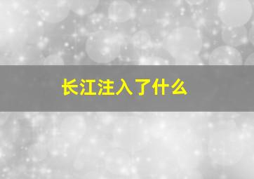 长江注入了什么