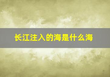 长江注入的海是什么海