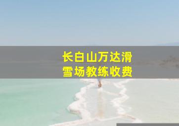 长白山万达滑雪场教练收费