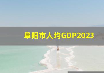 阜阳市人均GDP2023