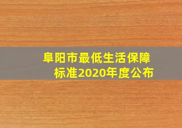 阜阳市最低生活保障标准2020年度公布