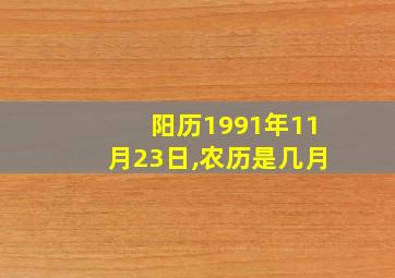 阳历1991年11月23日,农历是几月