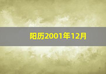 阳历2001年12月