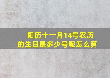 阳历十一月14号农历的生日是多少号呢怎么算