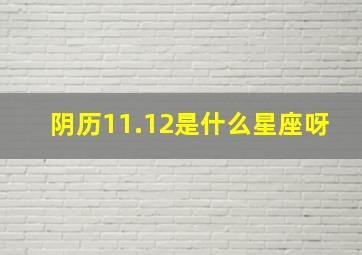 阴历11.12是什么星座呀