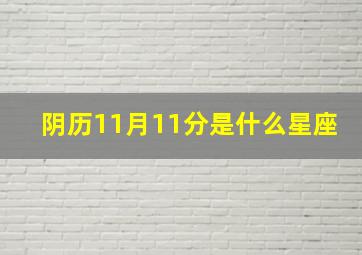 阴历11月11分是什么星座