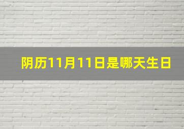 阴历11月11日是哪天生日