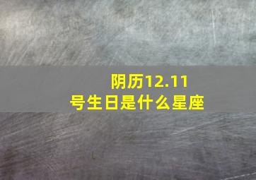 阴历12.11号生日是什么星座