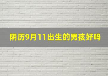 阴历9月11出生的男孩好吗