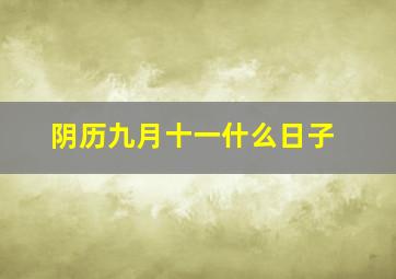 阴历九月十一什么日子