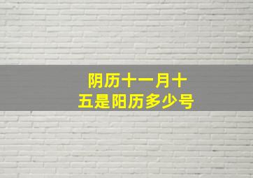 阴历十一月十五是阳历多少号