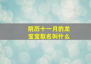 阴历十一月的龙宝宝取名叫什么