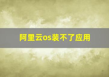 阿里云os装不了应用