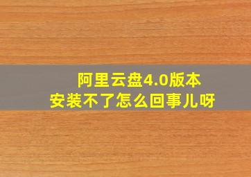 阿里云盘4.0版本安装不了怎么回事儿呀