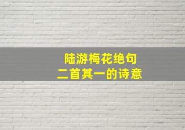 陆游梅花绝句二首其一的诗意