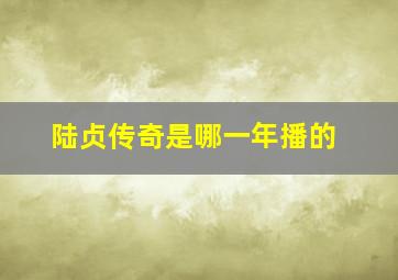 陆贞传奇是哪一年播的