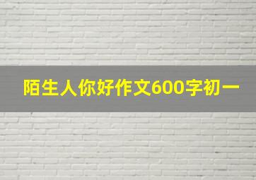 陌生人你好作文600字初一