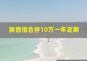 陕西信合存10万一年定期