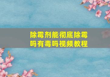 除霉剂能彻底除霉吗有毒吗视频教程