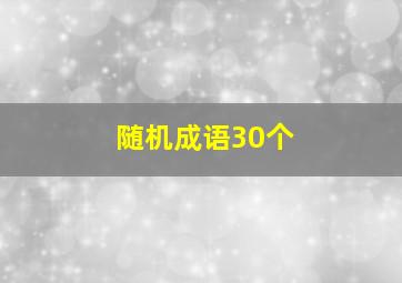 随机成语30个