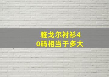 雅戈尔衬衫40码相当于多大