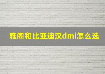 雅阁和比亚迪汉dmi怎么选