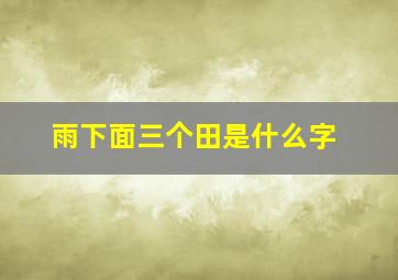 雨下面三个田是什么字