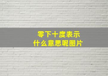 零下十度表示什么意思呢图片