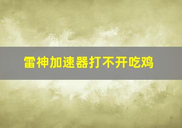 雷神加速器打不开吃鸡