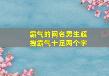 霸气的网名男生超拽霸气十足两个字