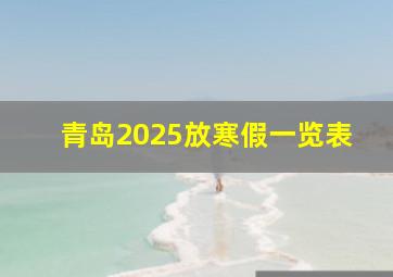 青岛2025放寒假一览表