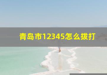 青岛市12345怎么拨打