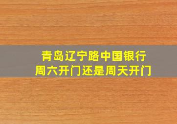 青岛辽宁路中国银行周六开门还是周天开门