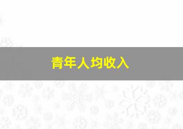 青年人均收入