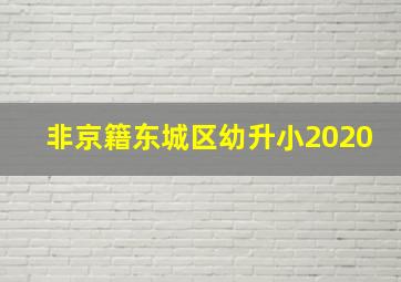 非京籍东城区幼升小2020