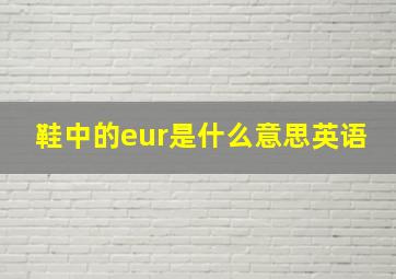 鞋中的eur是什么意思英语