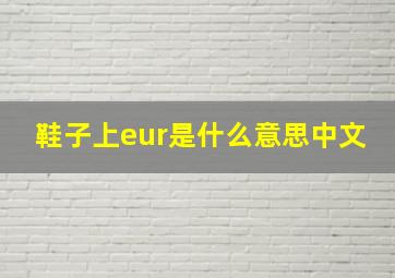 鞋子上eur是什么意思中文