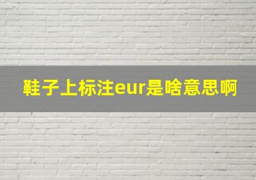 鞋子上标注eur是啥意思啊