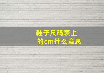 鞋子尺码表上的cm什么意思